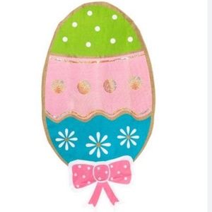 Burlap Easter egg embellished flag